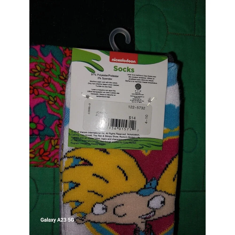 Nickelodeon Socks 5 Pair Size 4-10